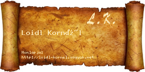 Loidl Kornél névjegykártya