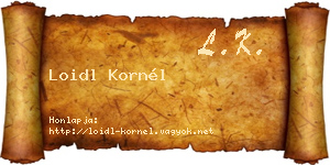 Loidl Kornél névjegykártya
