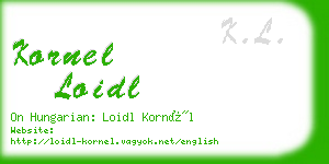 kornel loidl business card